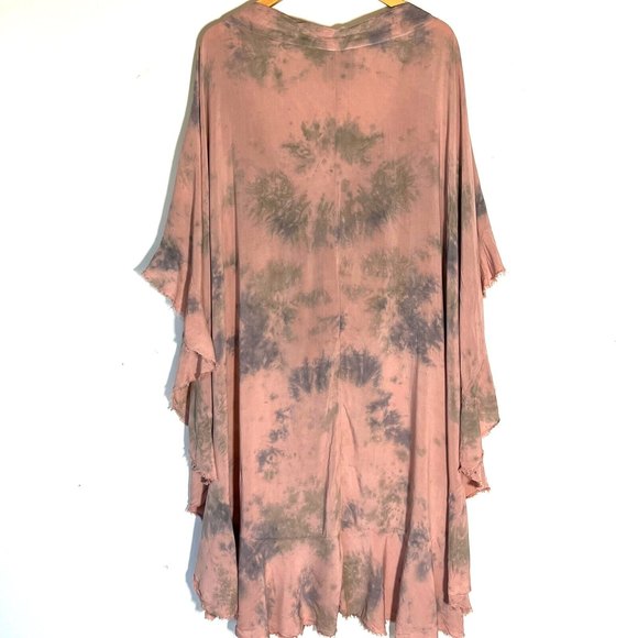 REVOLVE Blue Life Aura Wrap Skirt Women M Tie Dye Tie Drapy Maxi Red Medium BOHO - Picture 7 of 10